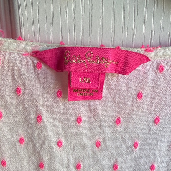 Lilly Pulitzer Kipper Cover-Up Tunic Dress L/XL Tangelo Neon Clip Beach Boho - Picture 7 of 13